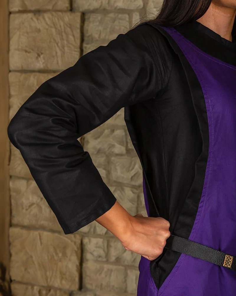 MYTHOLON Juliana Kleid Baumwolle lila, S, Kleid Mittelalter Damen, LARP, Cosplay, Wikinger S Lila, S