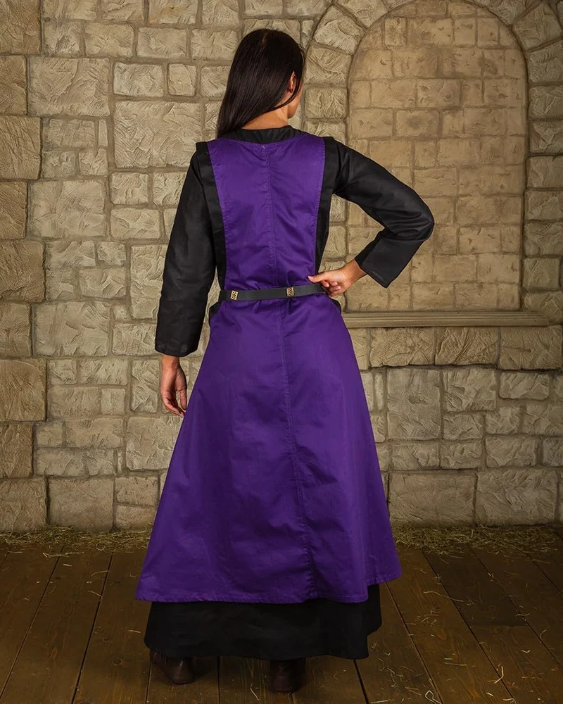 MYTHOLON Juliana Kleid Baumwolle lila, S, Kleid Mittelalter Damen, LARP, Cosplay, Wikinger S Lila, S