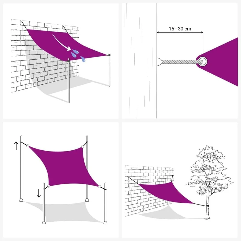 vidaXL Sonnensegel Oxford-Gewebe Rechteckig 2x2,5 m Braun Braun 2 x 2.5 m, Braun 2 x 2.5 m