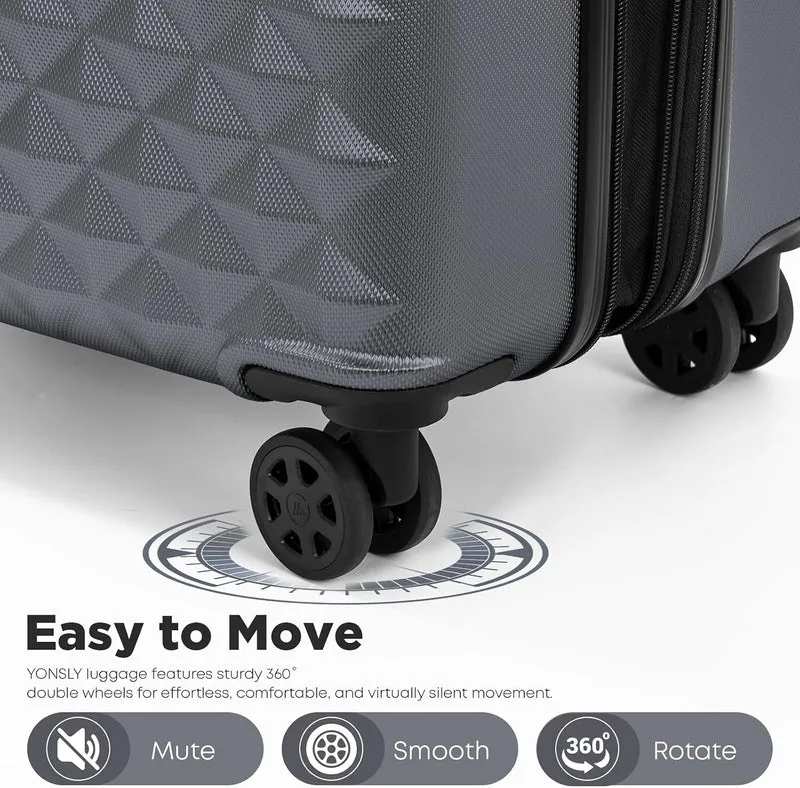 Reisekoffer Suitcase, Erweiterbarer Hartschalenkoffer Trolley mit TSA-Schloss und hochwertigem YKK-R