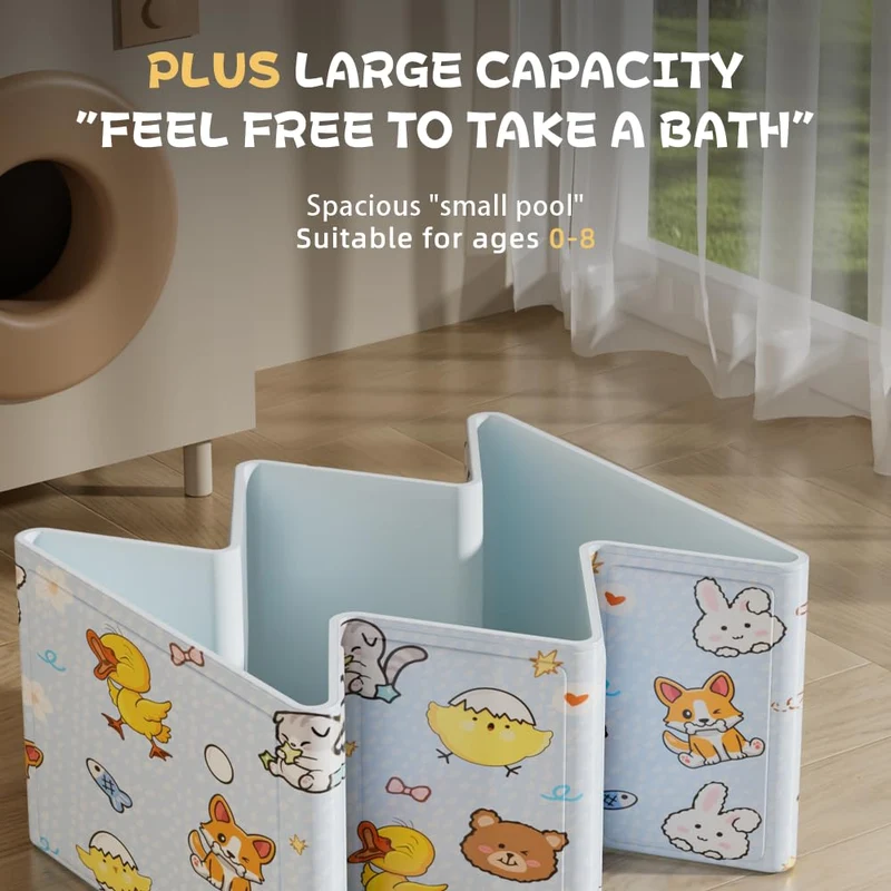 Babybadewanne Faltbar, Tragbare Baby Badewanne für Neugeborene und Kleinkinder 0–3 Jahre, Platzspare
