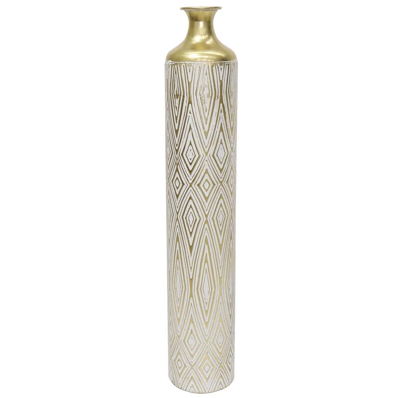 Vase der Marke DKD Home Decor Weiss Kolonial Metall (15 x 15 x 85 cm) (Referenz: S3020442)
