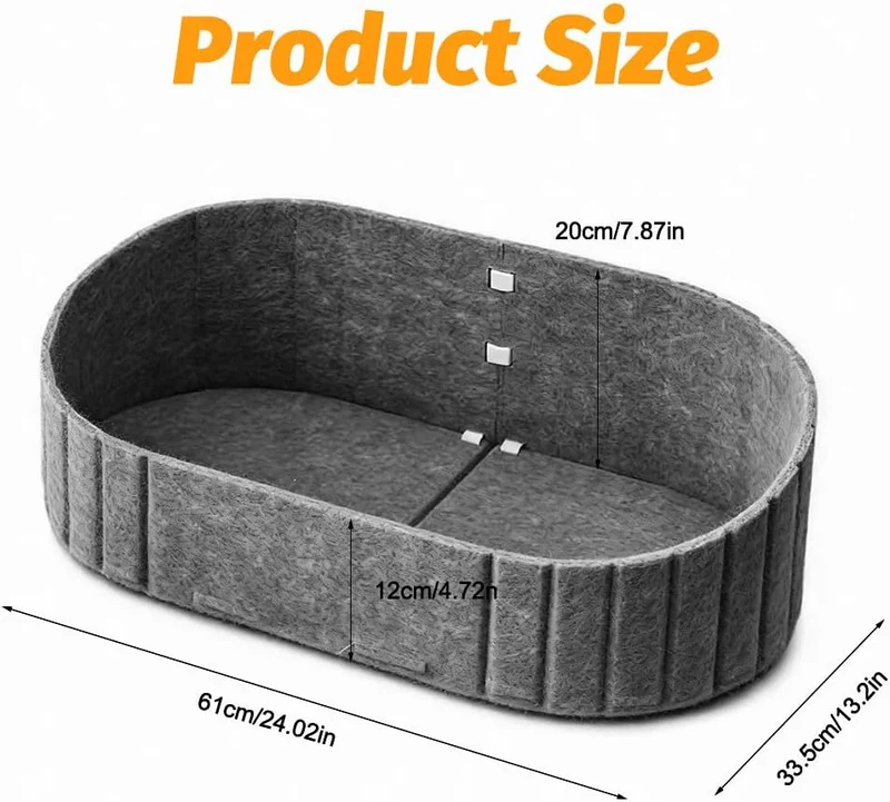 Kratzbrett für Katzen 61 cm, Grosses Kratzpappe in Sofa-Form, Runde Katzenbett aus Hochwertiger Filz