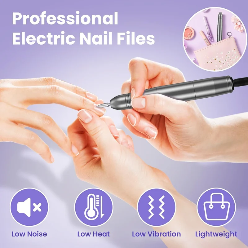 Nagelfräser, Nagelfräser für Gelnägel, Elektrische Nagelfeile 20000 u/Min Verstellbare Geschwindigke
