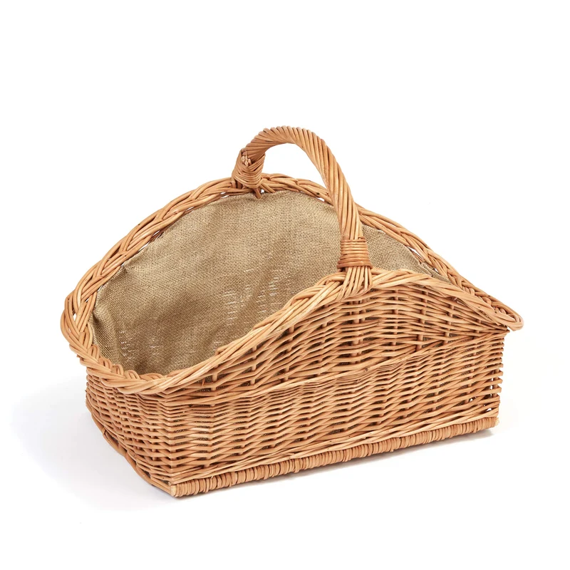 Tigana - Kaminkorb Holzkorb Kaminholzkorb aus Weide mit Jute (Art. 90280-Stabilo - Natur)