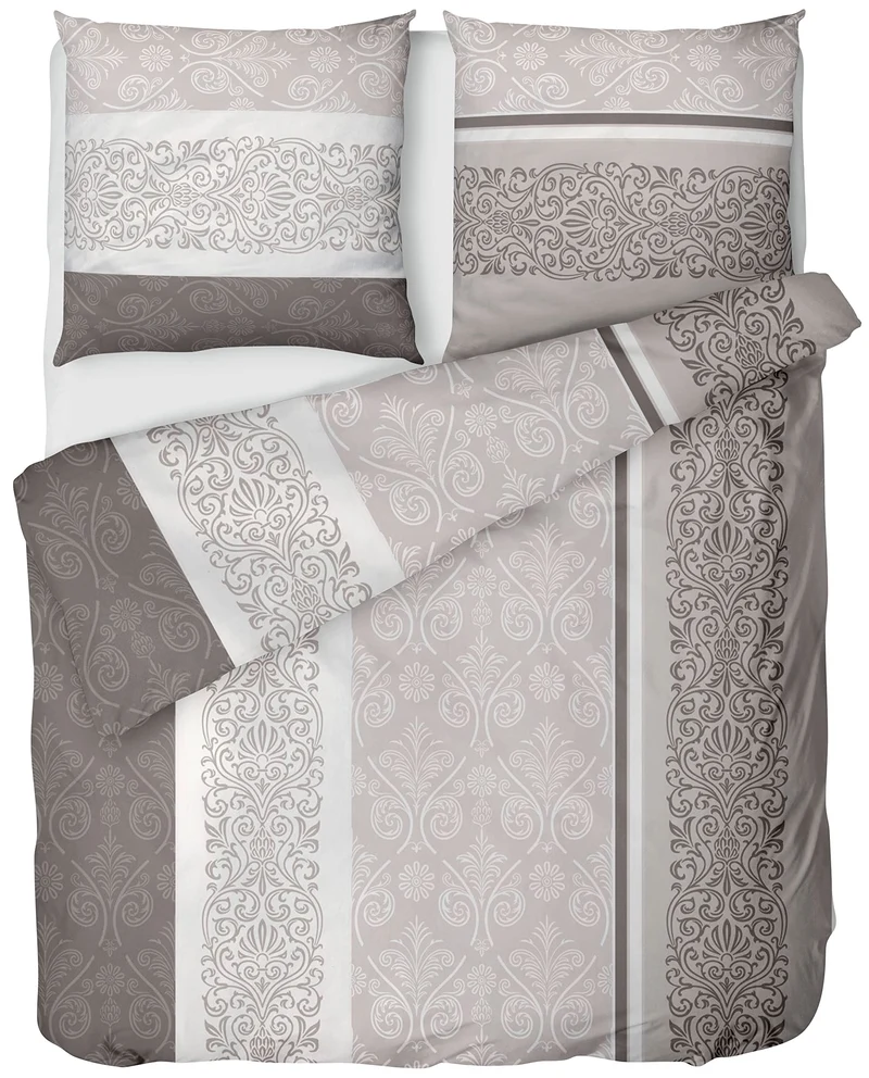 LINKHOFF Biber Bettwäsche 135x200 2tlg - Made in Germany - Bettwäsche in Oxford Beige Creme aus 100%