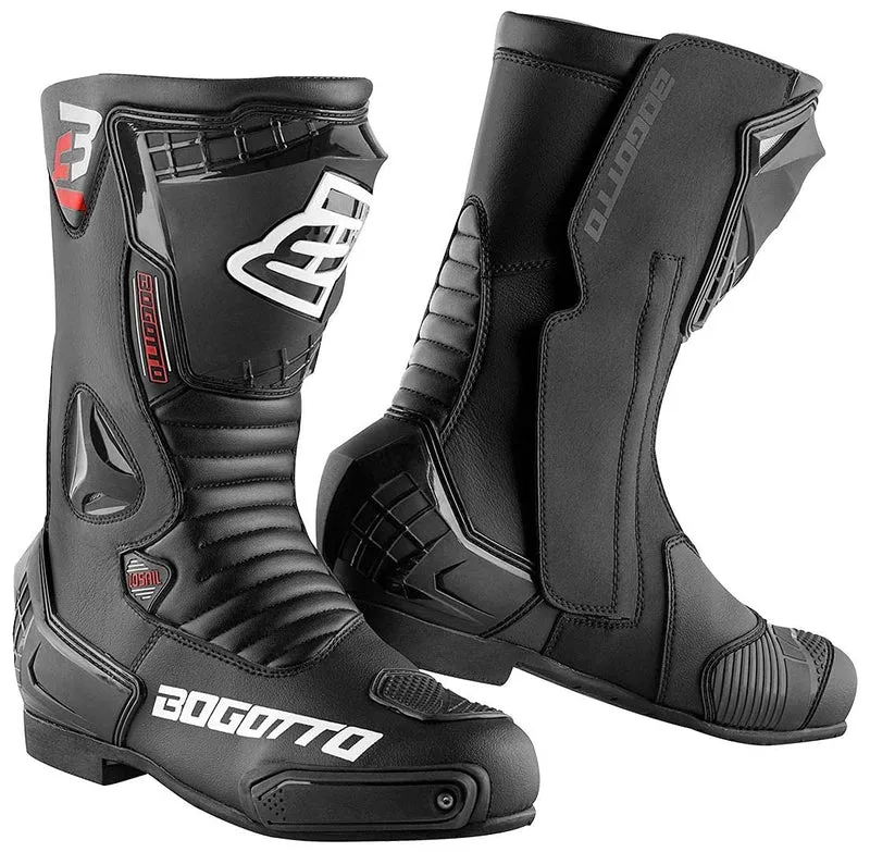 Bogotto Losail Motorradstiefel, schwarz, 41 Schwarz 41 EU, Schwarz 41 EU