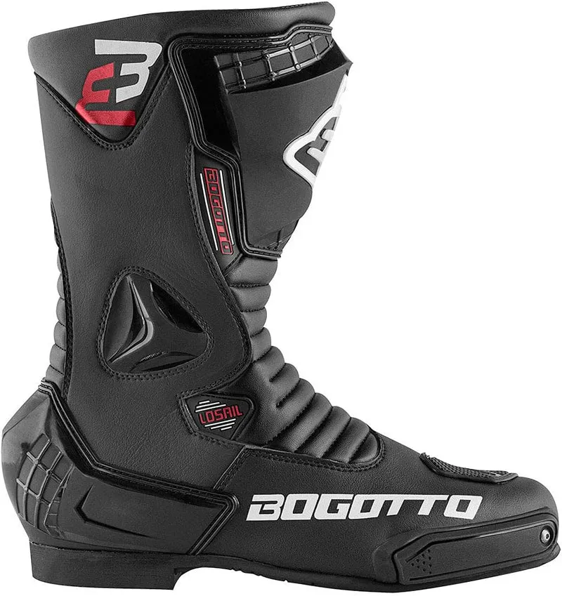 Bogotto Losail Motorradstiefel, schwarz, 41 Schwarz 41 EU, Schwarz 41 EU