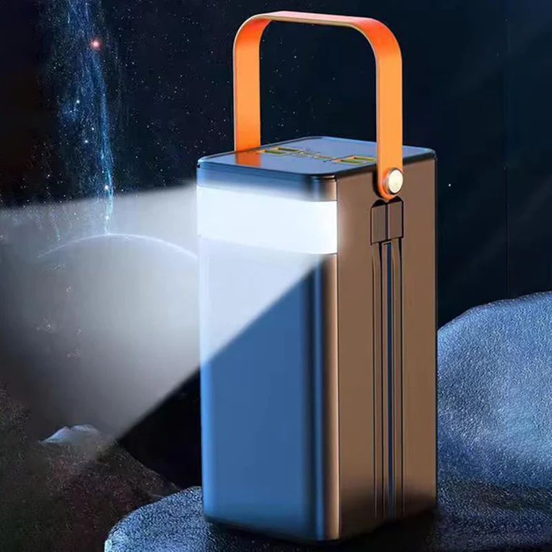 Solar Ladegerät, 120W Externes Powerbank, 50000mAh Überlebensausrüstung Mit Licht 4 Ausgängen 3 Eing