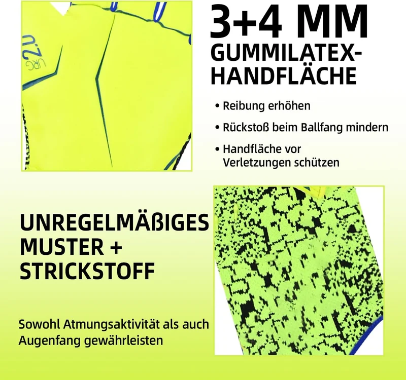 Torwarthandschuhe, Gute Griffigkeit fussball Handschuhe Kinder in den Grössen 6-10,Starker Empfänger