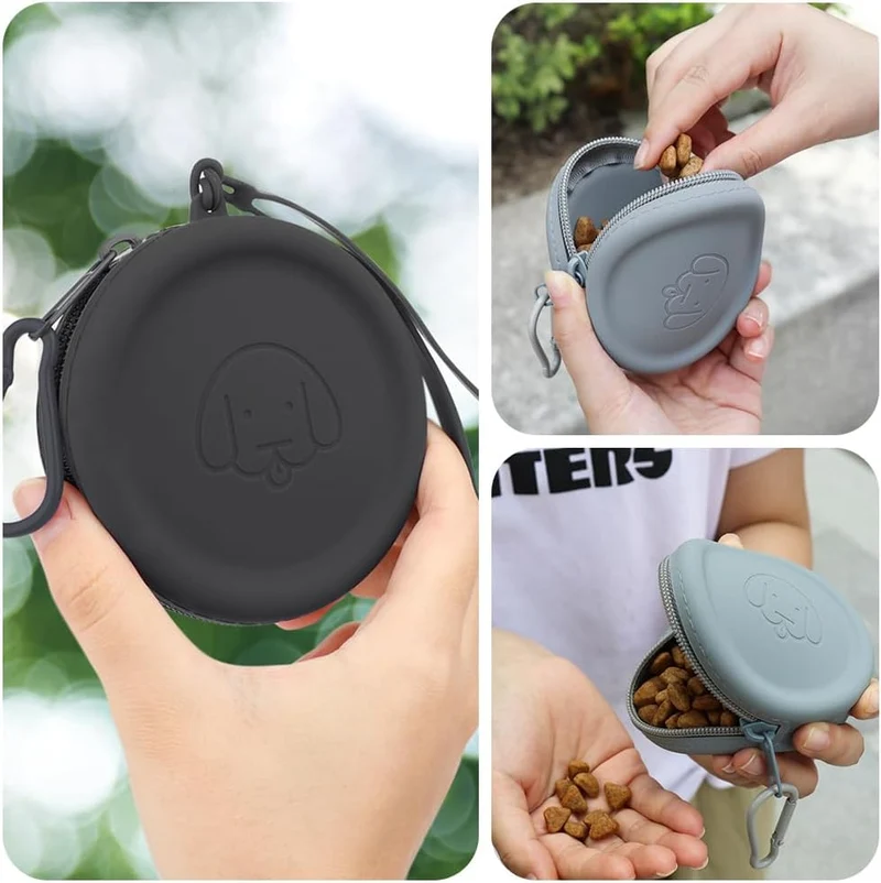 Leckerli-Tasche aus Silikon,2 Stück,Futtertasche für Hundetraining,Hundezubehör,Taschengrösse,leicht