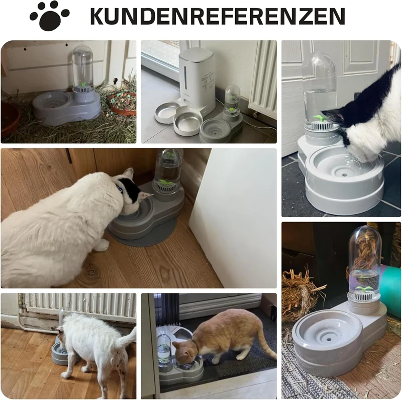 Wasserspender für Katzen und Hunde, 580 ml Automatischer Schwerkraft Haustier Trinkbrunnen mit Filte