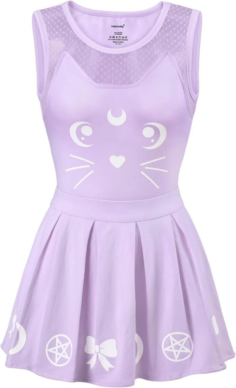 LittleForBig Baumwolle Strampler Onesie Pyjamas Bodysuit - Einteiler Rock Set L Lila, L Lila