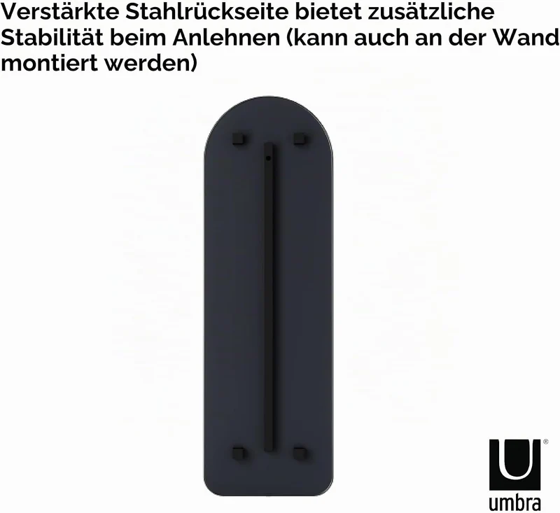 Umbra Hubba gewölbter bodenlanger Spiegel mit Metallrahmen, anlehnbar oder zur Wandmontage, moderner