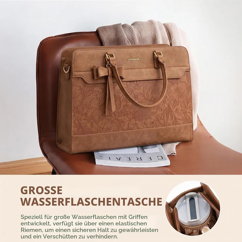 LOVEVOOK Handtasche Damen Gross, 15,6 Zoll Laptoptasche Arbeitstasche Elegant Uni Tasche Schultasche