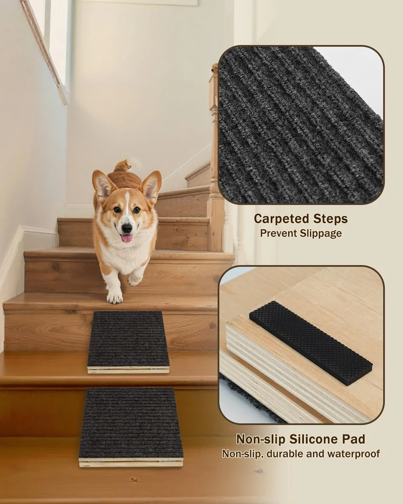 Okydoky Klappbare treppen für Hunde, Rampe Hund treppe,rutschfeste, 4 Pack für kleine oder mittlere