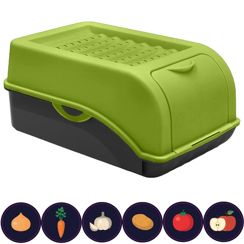 ARTECSIS Kartoffel Aufbewahrungsbox grün I für ca. 2,5 kg Kartoffeln I Kartoffelbox, Zwiebelbox, Gem