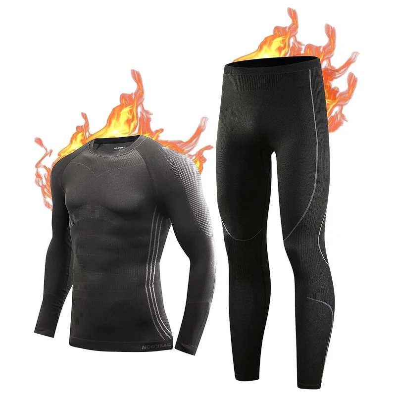 NOOYME Thermounterwäsche Herren Elastisch Funktionsunterwäsche Herren Weich Thermo Unterwäsche Männe