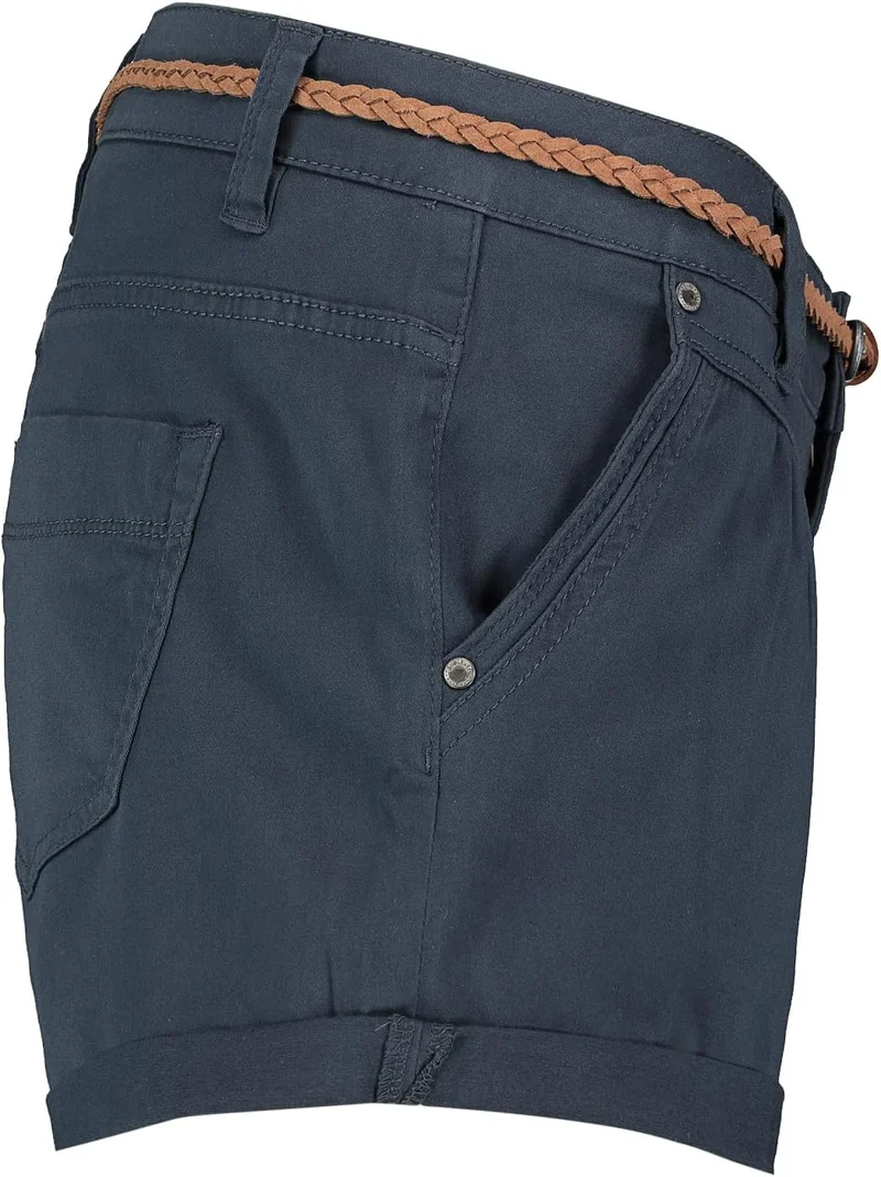 Sublevel Damen Kurze Hose Stretch-Shorts mit Flecht-Gürtel S Dark-blue, S Dark-blue