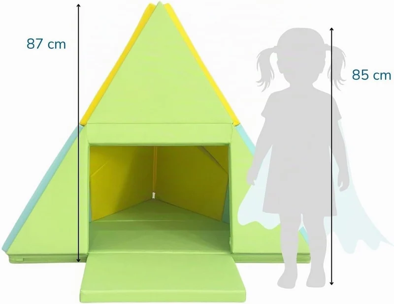 alldoro 60801 Faltbare Spielmatte 3-in-1, Krabbelunterlage, Tipi-Zelt & Spielboot, ab 0 Jahren, 182