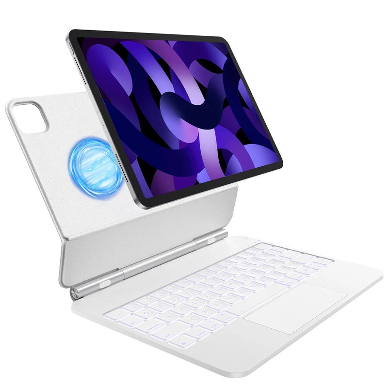 TECURS Magnetische Tastatur Hülle für iPad Air 11 Zoll (M4/M3/M2, 2026/2025/2024) /Air 5/4, Magic Ke