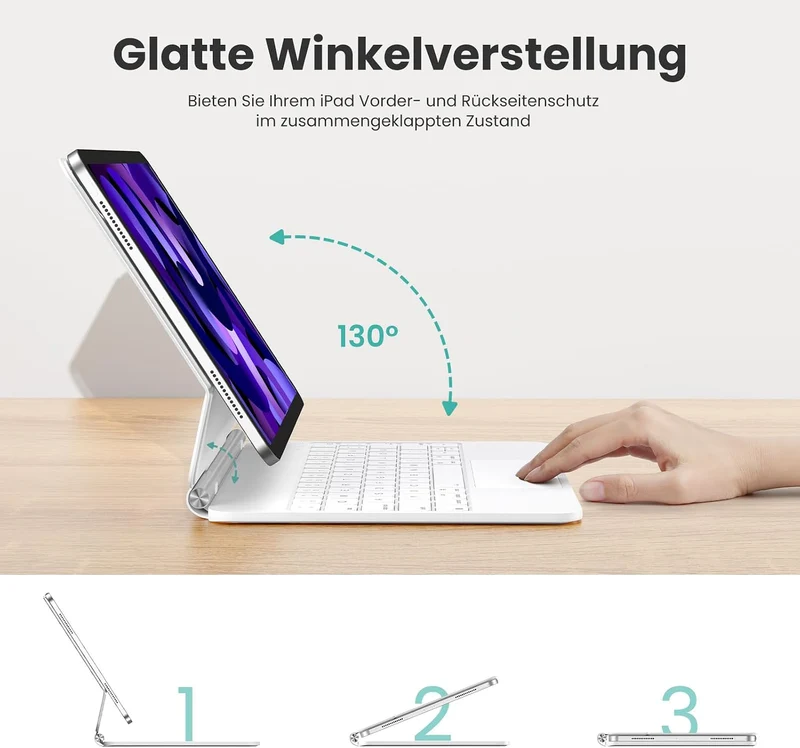 TECURS Magnetische Tastatur Hülle für iPad Air 11 Zoll (M4/M3/M2, 2026/2025/2024) /Air 5/4, Magic Ke