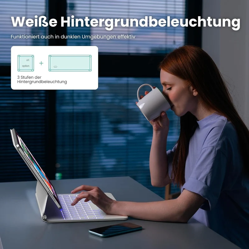 TECURS Magnetische Tastatur Hülle für iPad Air 11 Zoll (M4/M3/M2, 2026/2025/2024) /Air 5/4, Magic Ke