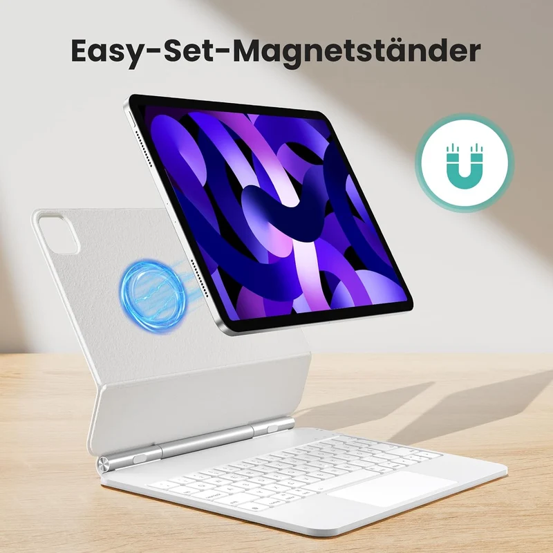 TECURS Magnetische Tastatur Hülle für iPad Air 11 Zoll (M4/M3/M2, 2026/2025/2024) /Air 5/4, Magic Ke