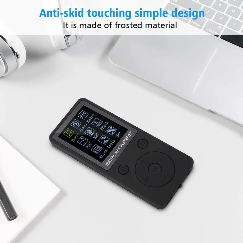 Diyeeni MP4-Player mit Kopfhörer, wiederaufladbarer MP3-Player mit UKW-Radio, Sprachaufzeichnung, Vi