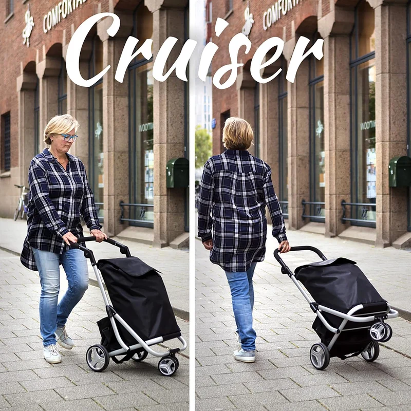 Cruiser Einkaufswagen Shoppingtrolley 59 Liter 3 Räder mit 14 ltr Kuhltasche (grün), 97 x 56 x 46cm,