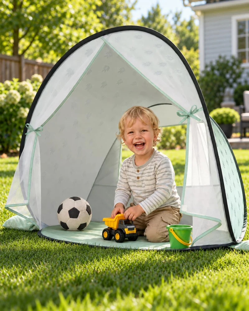 Strandmuschel Baby mit UV-Schutz UPF 50+, Pop-Up Strandzelt für Kinder & Babys, Automatischer Aufbau