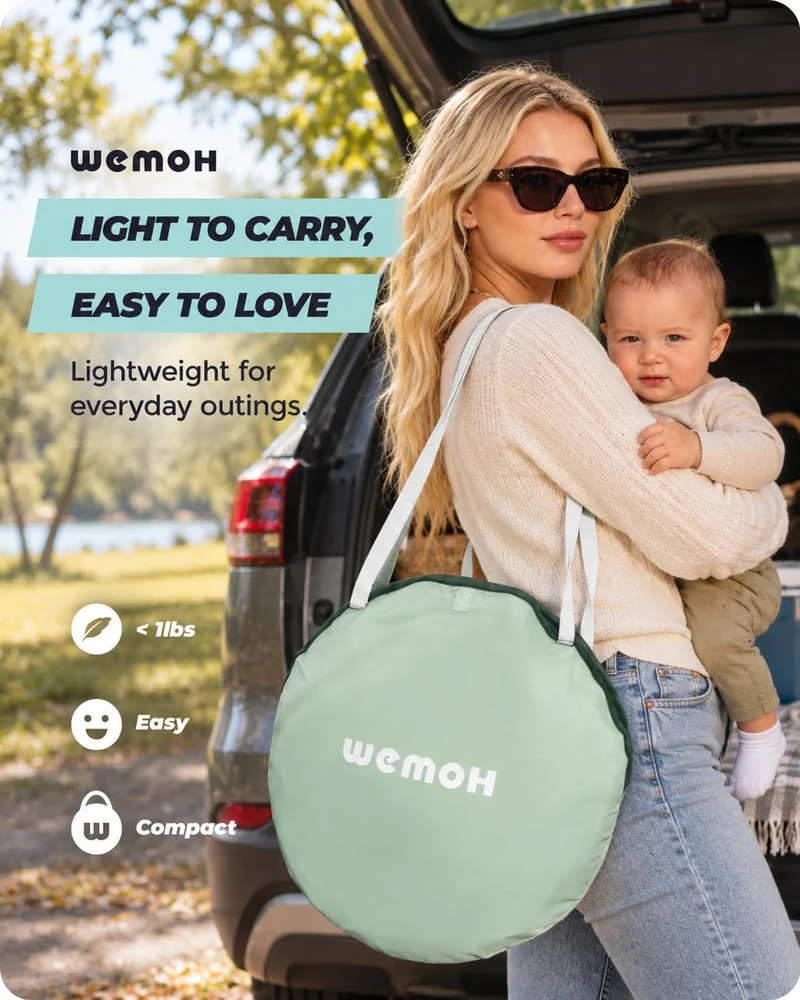 Strandmuschel Baby mit UV-Schutz UPF 50+, Pop-Up Strandzelt für Kinder & Babys, Automatischer Aufbau