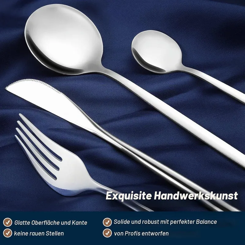 Bestdin Besteck Set 6 Personen, 24 teilig Edelstahl Besteckset, Essbesteck Set mit Messer Gabel Löff