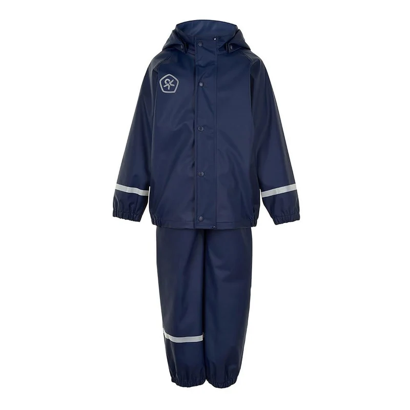Color Kids Unisex Kinder Rain Set Solid Pu Regenjacke 116 dress blues, 116 dress blues