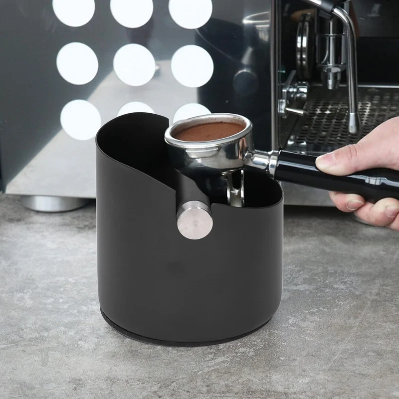 Abklopfbehälter, Abschlagbehälter Siebträger Zubehör Kaffeesatz Eimer Edelstahl Gummi Kaffee Dump Bi