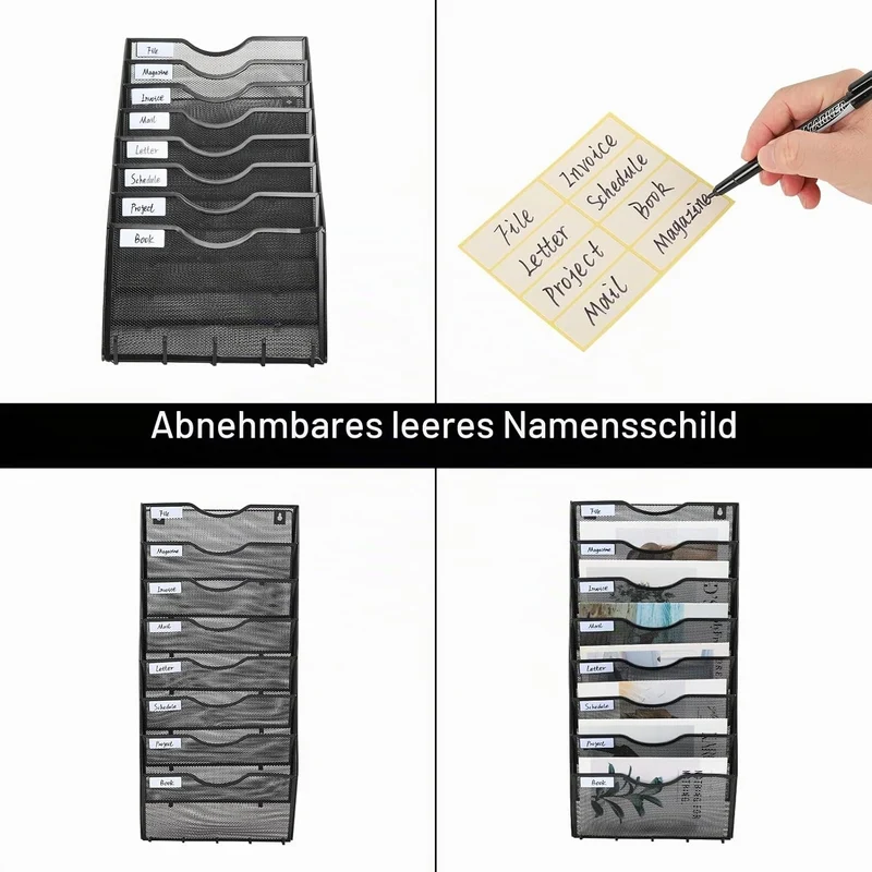 EasyPAG 8 Fächer Metall A4 Zeitschriften Wandhalter Zeitschriftenhalter Wand Aktenablage Dokumentenh
