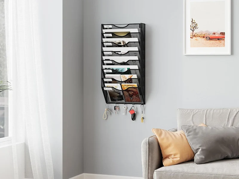 EasyPAG 8 Fächer Metall A4 Zeitschriften Wandhalter Zeitschriftenhalter Wand Aktenablage Dokumentenh