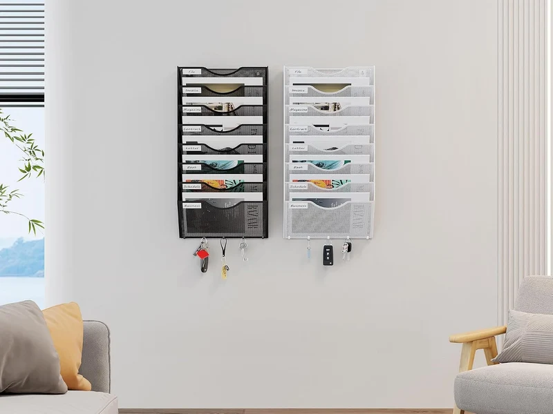 EasyPAG 8 Fächer Metall A4 Zeitschriften Wandhalter Zeitschriftenhalter Wand Aktenablage Dokumentenh