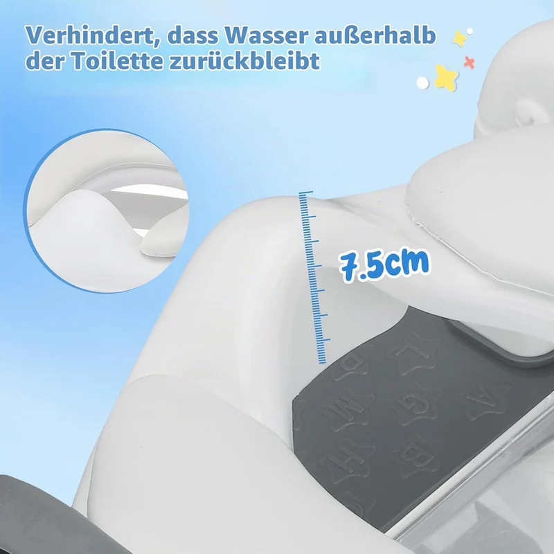 2-In-1 Toilettensitz Kinder Mit Treppe,10 Stufige Höhenverstellung,Leicht Zu Reinigen,Toilettenaufsa