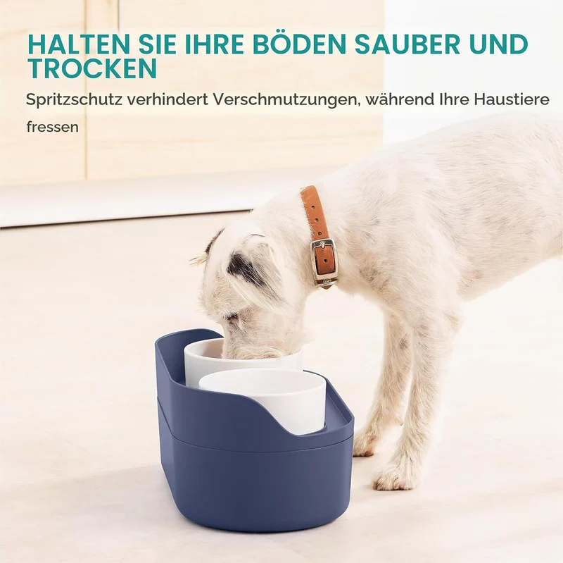 Navaris Futterstation Hund - 2er Set - Futternapf erhöht - Erhöhter Hundenapf - Hunde Napfset - Fres