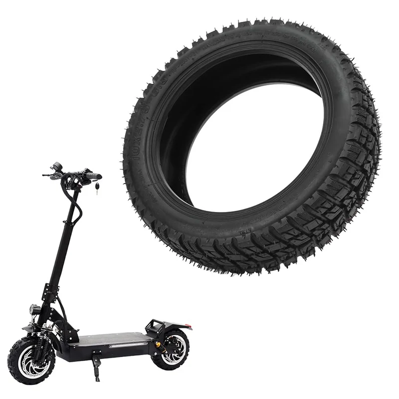 10 Zoll Offroad Schlauchlosreifen für Elektroroller, 10 x 2,75-6,5 Gummireifen, Pannensicherer Ersat