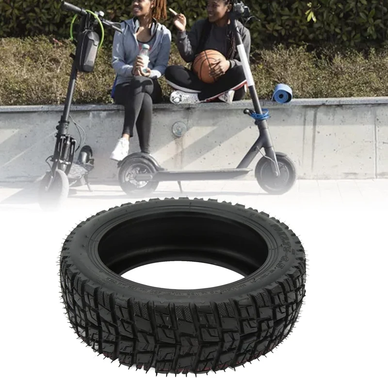 10 Zoll Offroad Schlauchlosreifen für Elektroroller, 10 x 2,75-6,5 Gummireifen, Pannensicherer Ersat