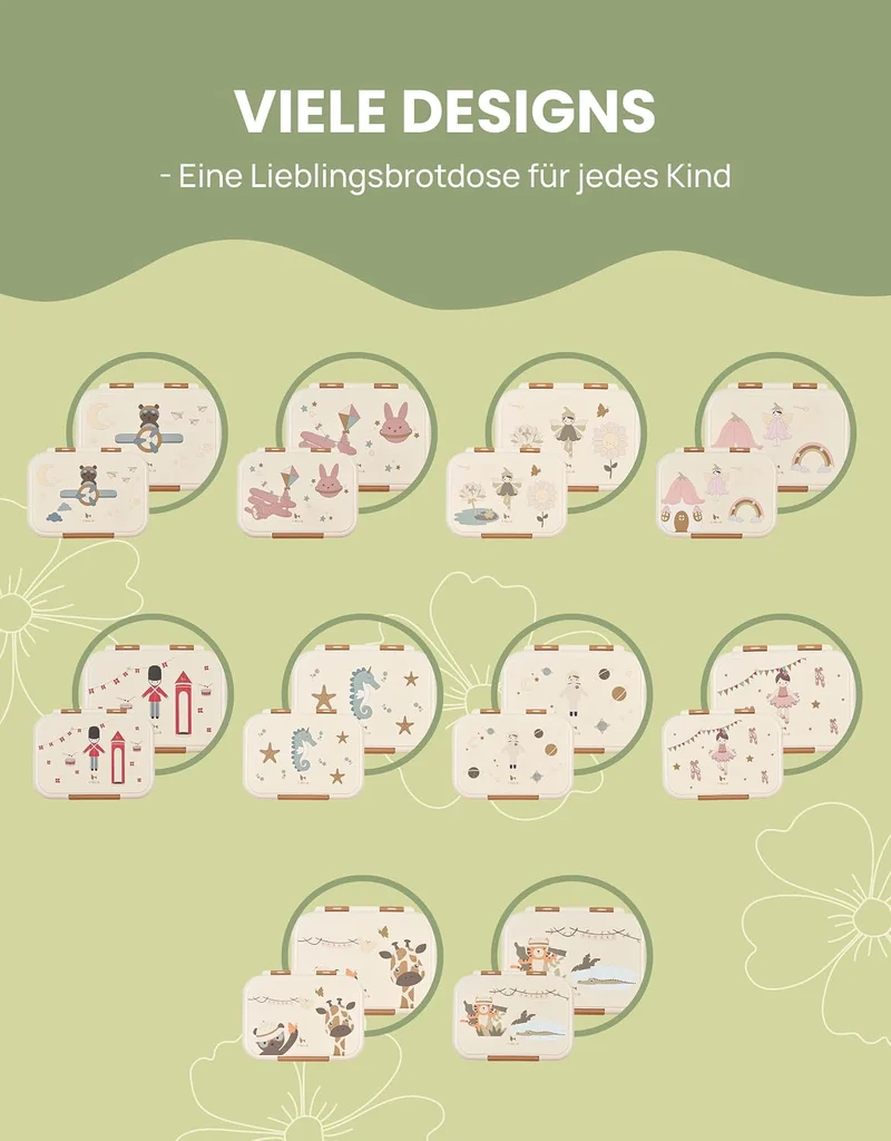 Fabelab Brotdose Kinder Mit Fächern Safari Jungle Bear | Lunchbox Aus Edelstahl 1000 Ml Auslaufsiche