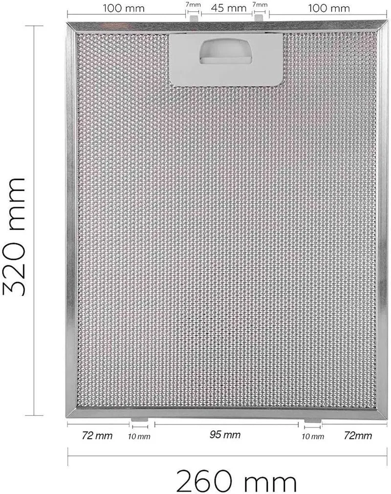 Recamania Filter für Dunstabzugshaube, 320 x 260 cm, 3 Stück, Originalcode 40472918