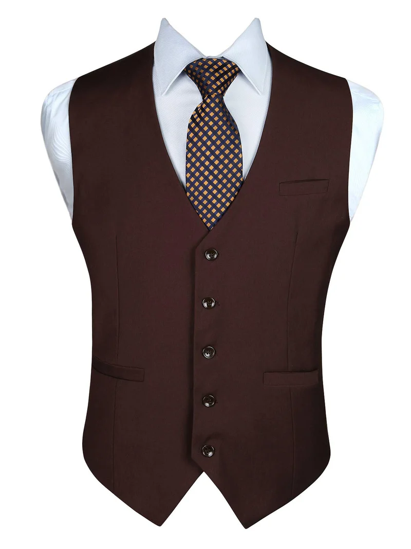 Enlision Anzugweste für Herren Formelle Einfarbige Weste Hochzeit Elegant Anzugwesten Business Weste