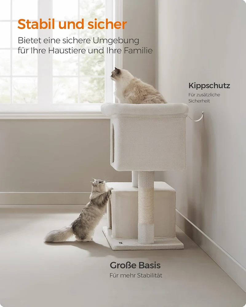 Feandrea Kratzbaum, 101 cm Katzenbaum, XL, Katzenhaus für extra grosse Katzen bis zu 20 kg, grosse P