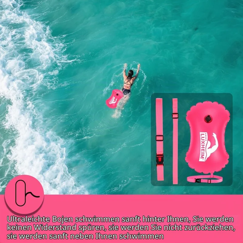 2 Pack Schwimmen Boje Schleppschwimmer für Open Water Schwimmen gut sichtbar Schwimmer Dry Bag wasse