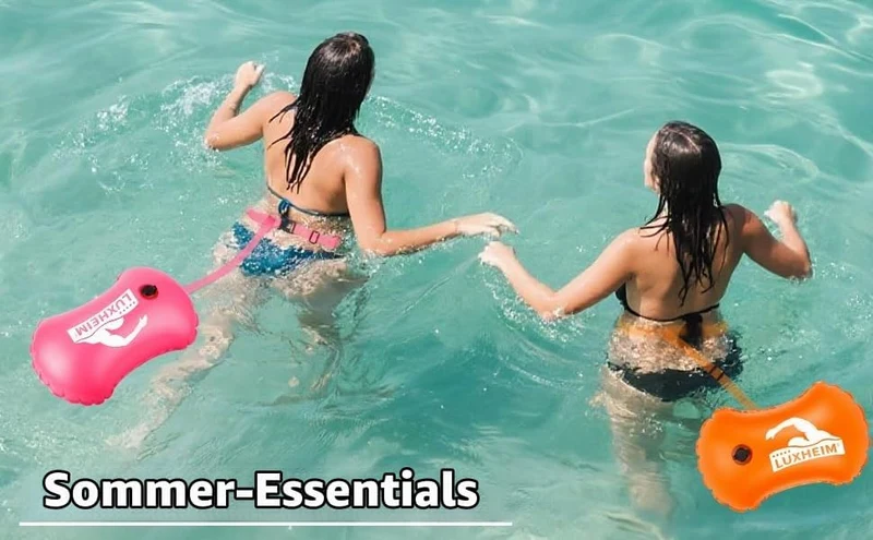 2 Pack Schwimmen Boje Schleppschwimmer für Open Water Schwimmen gut sichtbar Schwimmer Dry Bag wasse