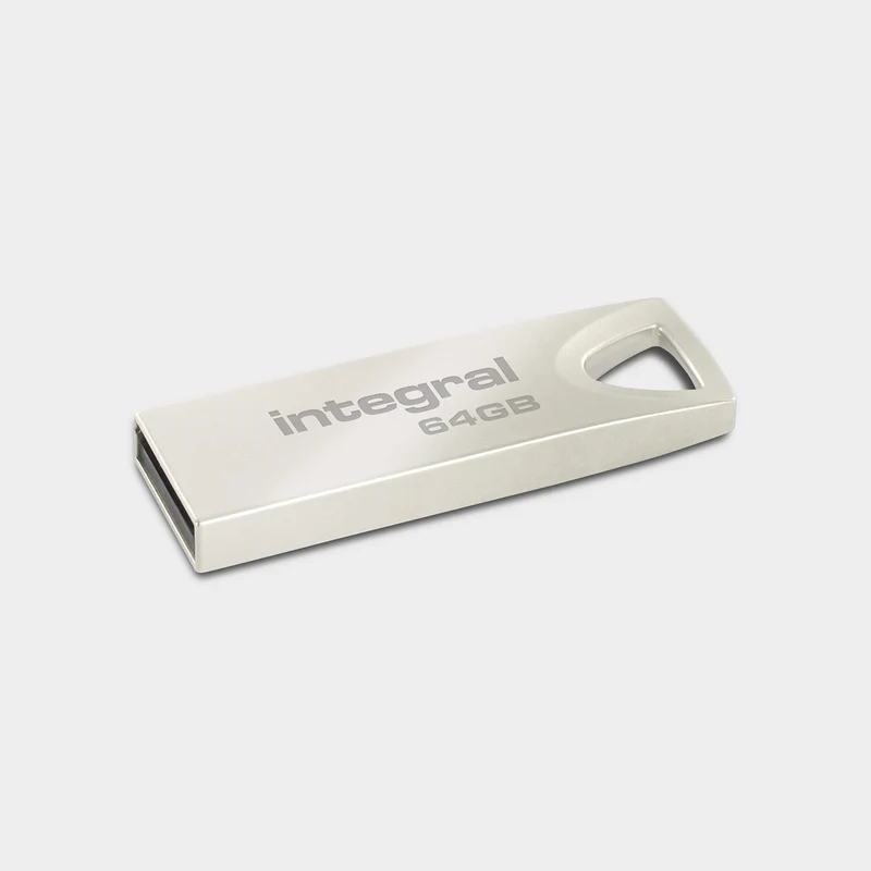Integral 64GB USB-Speicher 2.0 Flash-Laufwerk Arc mit Metallgehäuse für Schlüsselringe, eine stilvol