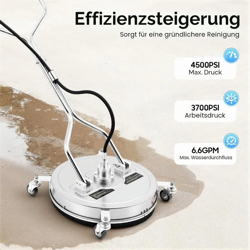 4500 Psi Hochdruckreiniger FüR OberfläChen Schwenkbarer Radreiniger Edelstahl Waschaufsatz Terrassen